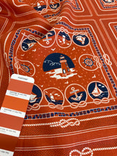 Load image into Gallery viewer, Lino stampa stile marinai terracotta : 32€/m