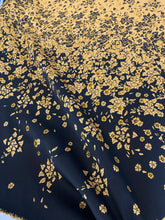 Load image into Gallery viewer, Jacquard misto seta giallo nero disegno degrade: €54/mtl