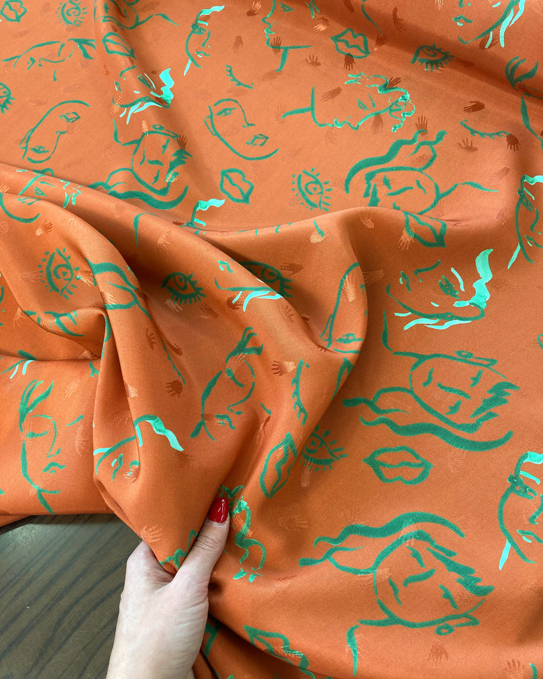 Viscosa cady jacquard arancione: 21€/m