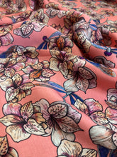 Load image into Gallery viewer, Raso di seta rosa stampa floreale: 51€/m
