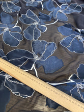 Load image into Gallery viewer, Devore seta viscosa blu taglio unico 1.6m a 44€
